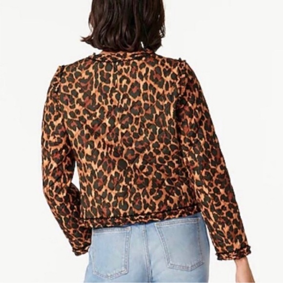 J. Crew Quilted Lady Jacket In Leopard With Primaloft® in Brown NWT Sz 8 - Picture 5 of 15